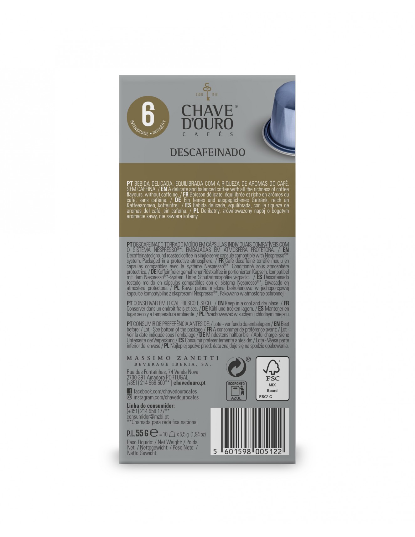 Chave d'Ouro Descafeinado (cx10)...